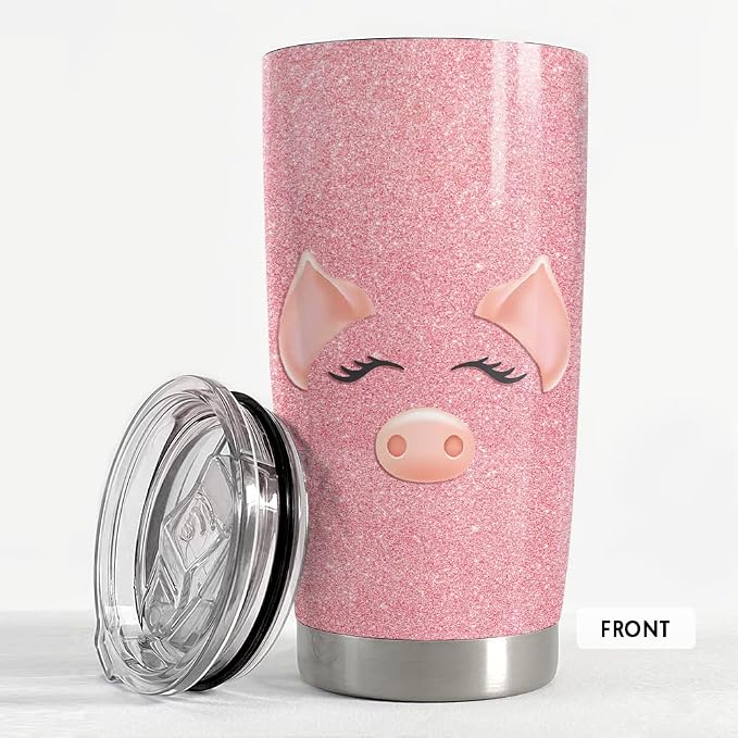 SANDJEST Pig Tumbler Glitter 20oz Tumblers - Image 3