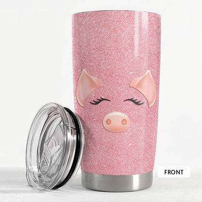 SANDJEST Pig Tumbler Glitter 20oz Tumblers - Image 3