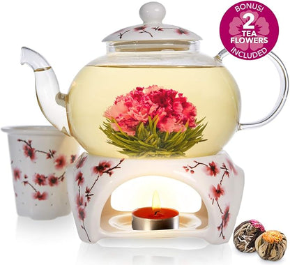 Teabloom Petite Cherry Blossom Teapot & Flowering Tea Gift Set - Image 5