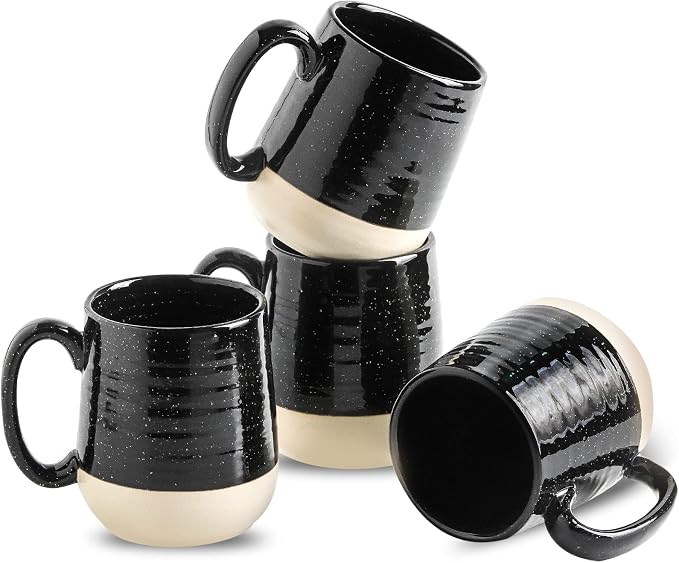 HASENSE Coffee Mugs Set of 4, 15 Ounce Ceramic Coffee Cups by Hasense