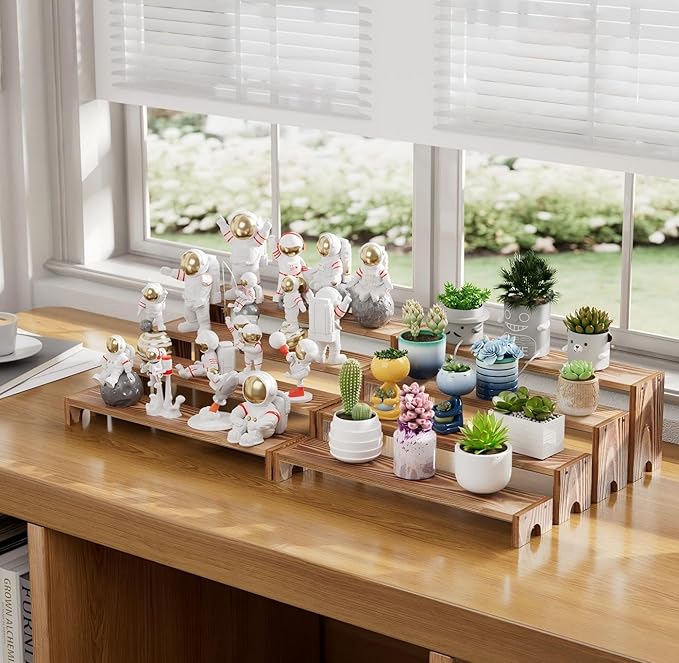 Large Wooden Tiered Riser Display Stands, 14Inch x 16 Pack Perfume Organizer Cologne Stand for Men Women,Tiered Shelf Organizer,Wooden Cupcake Stand Dessert Table Display Set,Display Stands Shelf for Vendor Events