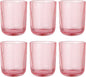 Pink Ribbed Drinking Glasses Set of 6, 8.5oz Vintage Highball Tumblers by Vintacicle