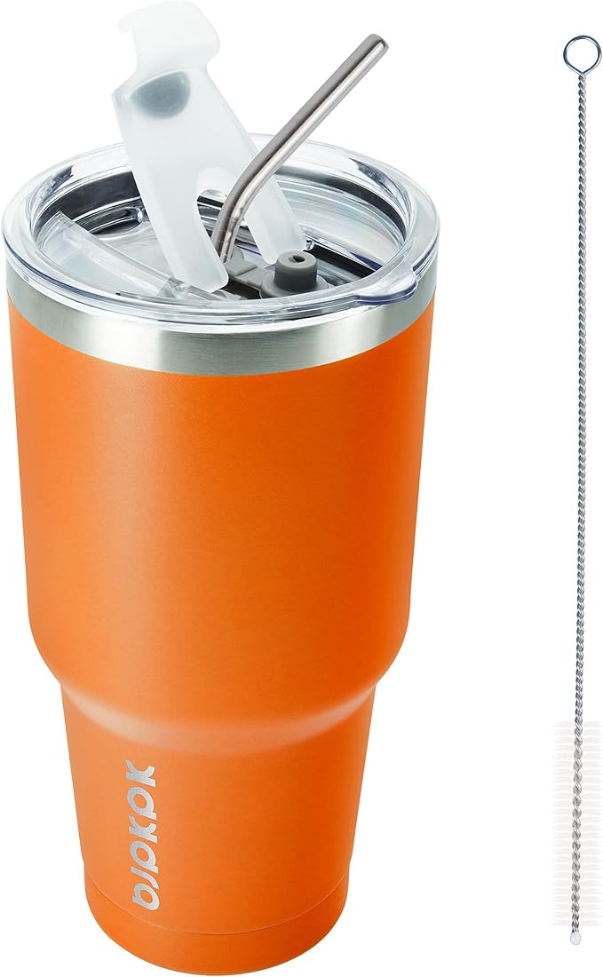 BJPKPK 30 oz Tumbler with Lid and Straw, Insulated Stainless Steel Cup | Double by BJPKPK