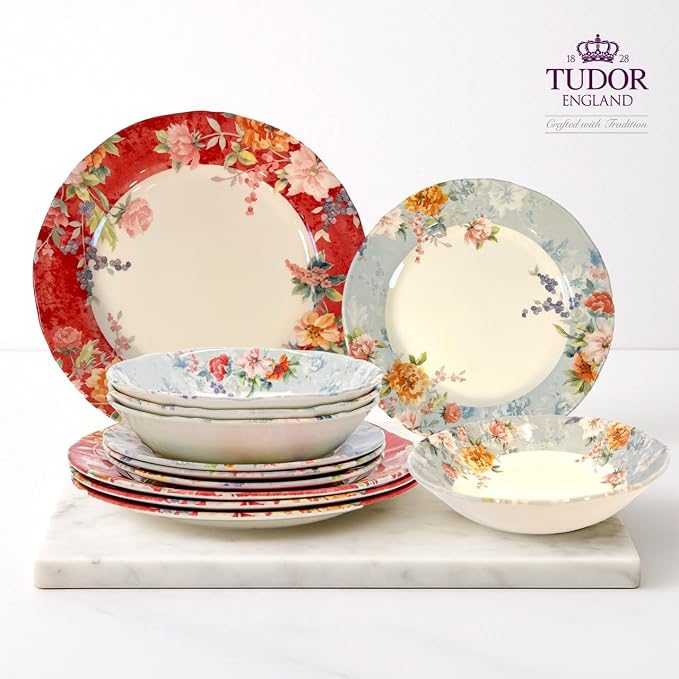 12-Piece Porcelain Dinnerware Set by TudorEngland