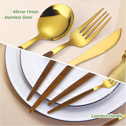 20-Piece Gold Silverware Set - Image 4