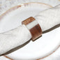 Wooden Napkin Rings Set of 8 for Dinning Table Decor - Acacia Wood Resin Napkin Holde for Cloth Napkin (Round Shape,Ivory Color)