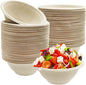 100 Pack Compostable 8 oz Paper Bowls, Small Natural Disposable Paper Bowls | by Tiaiidi