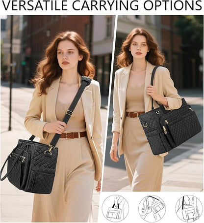 Bagstellar Teacher Tote Bag for Women, 15.6" Laptop Work Tote Computer Bag | - Image 2