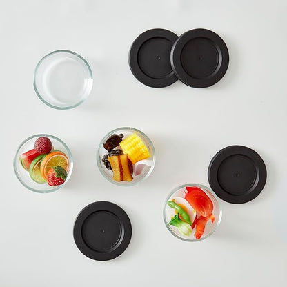 8-Piece Glass Food Storage Containers Set | 1-Cup, Leakproof | Microwave - Image 2