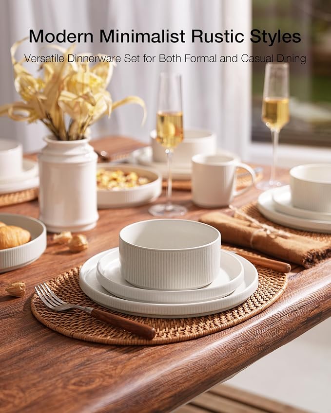 Famiware Star Ceramic Plates and Bowls Sets, Reactive Glaze Dishes - Image 2