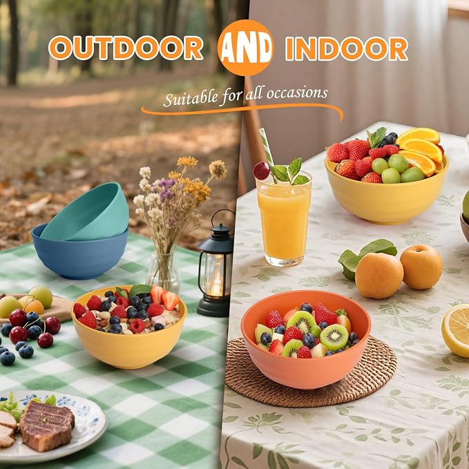 Large Bowls, 60 Oz Salad Bowls, Large Cereal Bowls, Soup & Oatmeal, Microwave & - Image 7