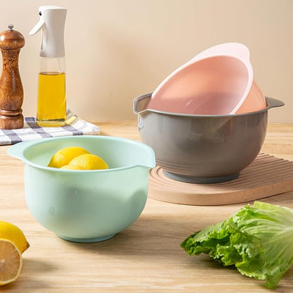 Set of 3 Mixing Bowls with Pour Spout-Nesting Design Saves Space - Image 4