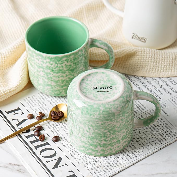 MONITO 12 OZ Coffee Mugs Set of 4, Modern Ceramic Coffee Mugs Set - Image 7