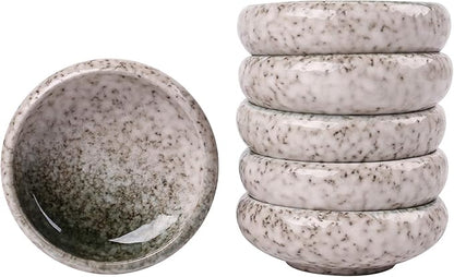 Uaral Soy Sauce Bowls Dipping Sauce Dish Ceramic Pinch bowl Japanese Dishes 3.75 Inch Set of 6 (Emerald Green)