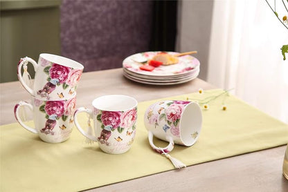 London Boutique Cups Mugs Set 4 Fine China Shabby Chic Vintage Retro Design in - Image 6