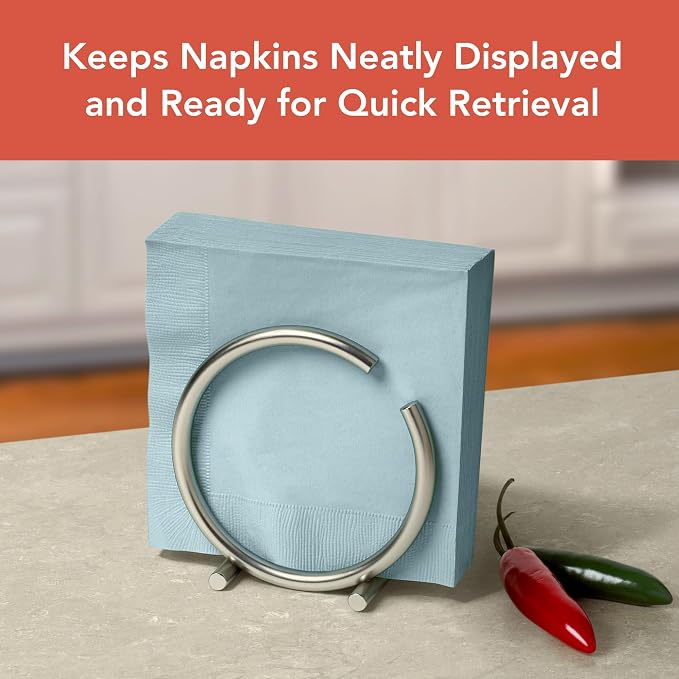 Spectrum Diversified Euro Round Napkin Holder, Satin Nickel, Model Number: 50278 - Image 5