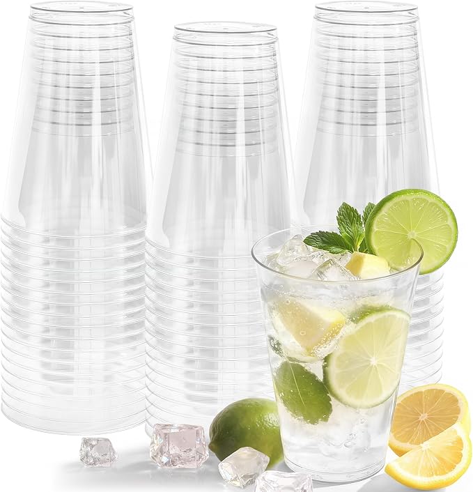 Glowserve 50 Pack 12 oz Clear Disposable Plastic Cups Cocktail Glasses | Cold by glowserve