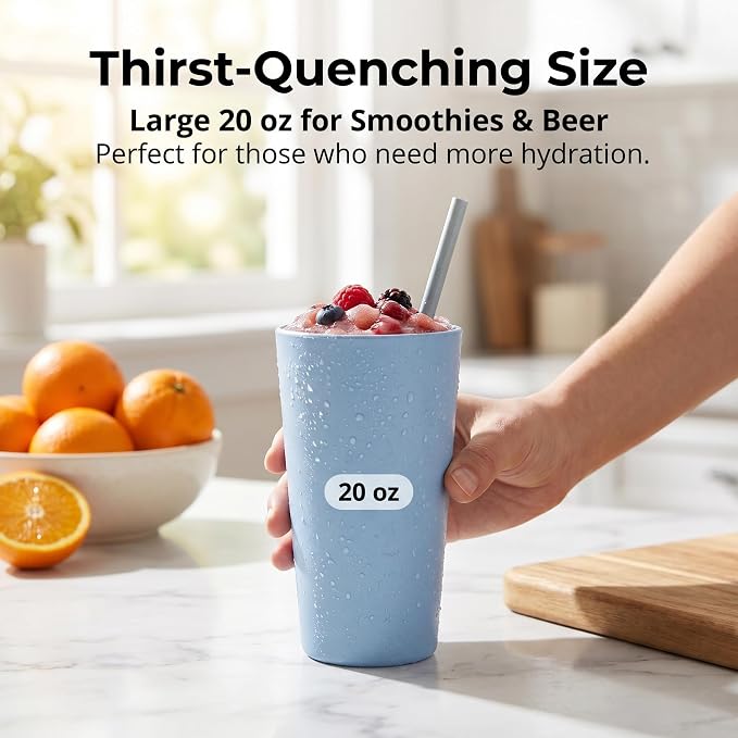 DeeCoo® 12 Pack Premium Wheat Straw Cups, Alternative to Plastic Cups Sets - Image 5