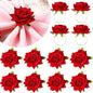 Honeydak 16 Set Valentine's Day Napkin Ring Rose Flower Metal Napkin Ring Designed with Rose Serviette Buckle for Valentine's Day Wedding Anniversary Party Dinner Table Decoration (Red)