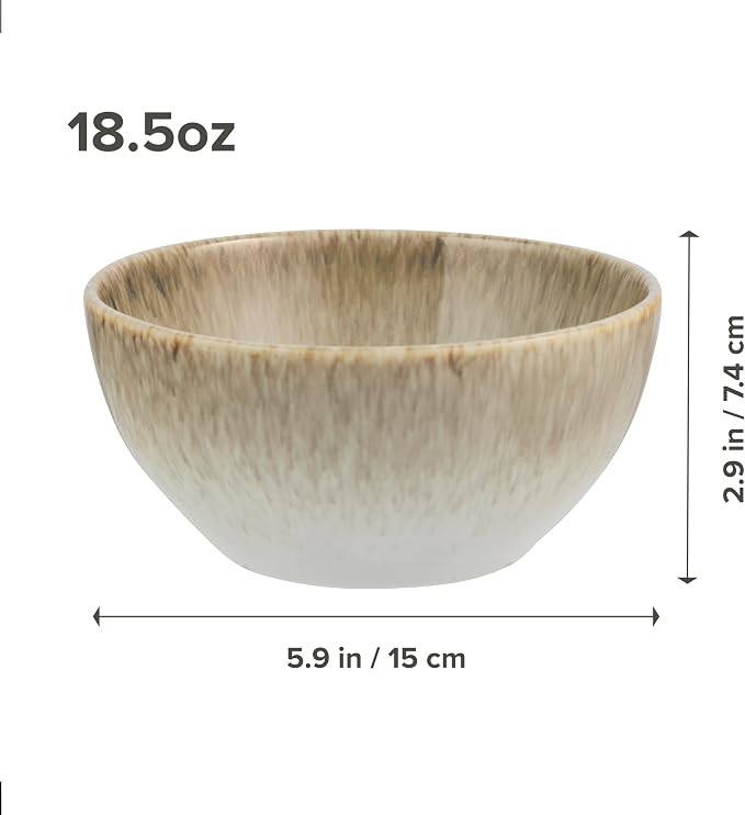 Yellowstone 4-Pc Rainwater Cereal Bowl Set – Durable Stoneware Bowls - Image 2