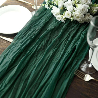 Efavormart 10ft Hunter Emerald Cheesecloth Table Runner - Image 9