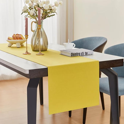 YATOJUZI Yellow Table Runner Seasonal Spring Summer Kitchen Dining Coffee Table - Image 5