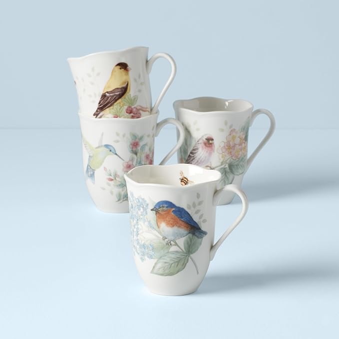 Lenox Coffee Mug Set, Butterfly Meadow Flutter 4-Piece Mugs, Service - Image 2