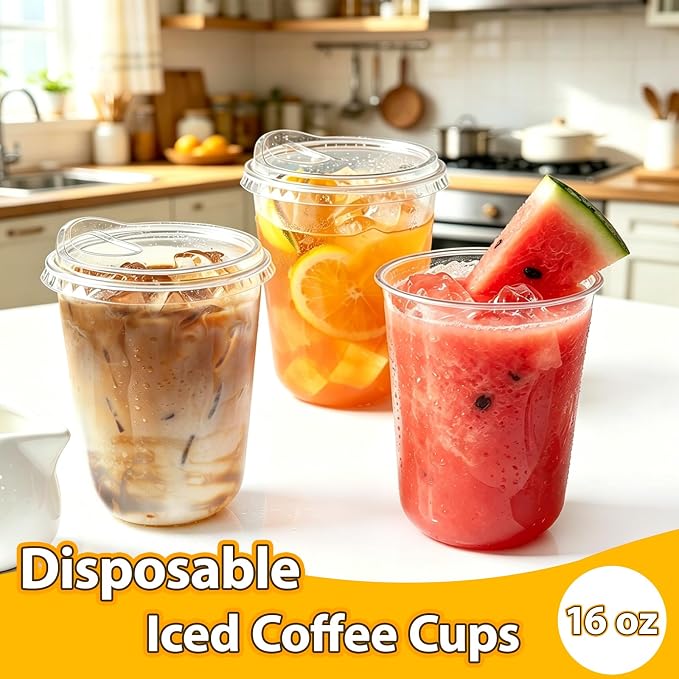 100 Sets 16 oz Clear Plastic Cups - Image 6