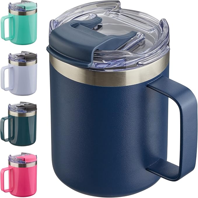 12oz Insulated Travel Coffee Mug by ALOUFEA