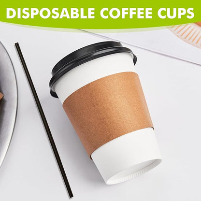 12 oz 50 Pack Disposable Paper Coffee Cups - Image 6