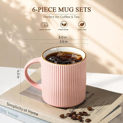 GBhome Ceramic Coffee Mugs Set of 6, 12oz Coffee Cups - Image 2