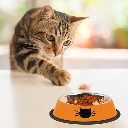 Serentive 2 Pcs Non-Slip Stainless Steel Small Cat Food Bowls - Image 6
