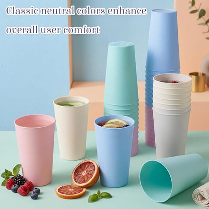 Yungyan 50 Pcs Unbreakable Plastic Cups 16oz Thickened Reusable Plastic Cup - Image 6