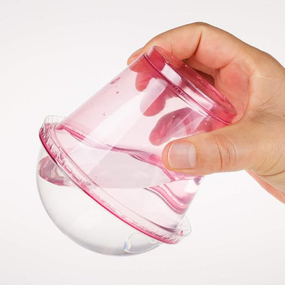 Golden Apple, 9oz-50sets Pink Red Plastic Cups with Clear Dome lids No Hole(50cups + 50lids)…