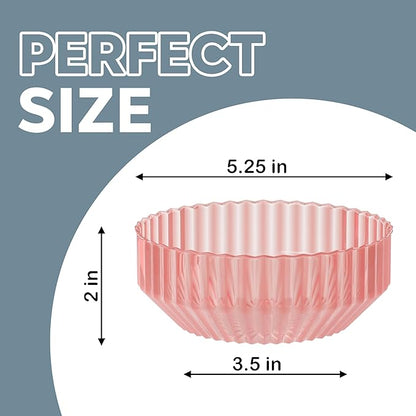 Exquisite Pink Plastic Bowls Disposable - 16 Oz - 20 Count - Disposable Soup Bowls - Great for Weddings Parties And Formal Occasions