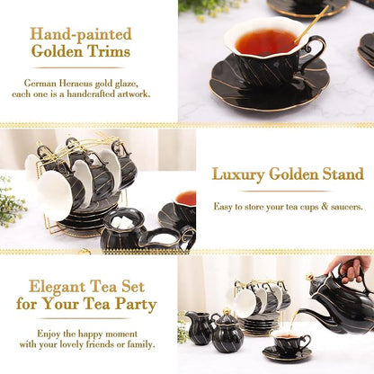 DUJUST 22 pcs Porcelain Tea Set - Image 4