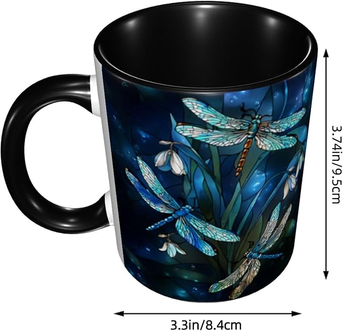 Yrebyou Dragonfly Coffee Mug 11oz Ceramic Cup - Image 2