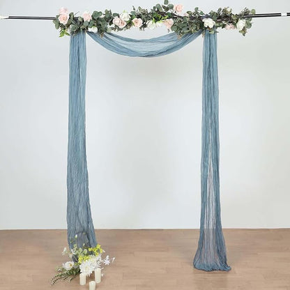 Efavormart 20ft Dusty Blue Gauze Cheesecloth Wedding Arch Drapery Fabric - Image 8