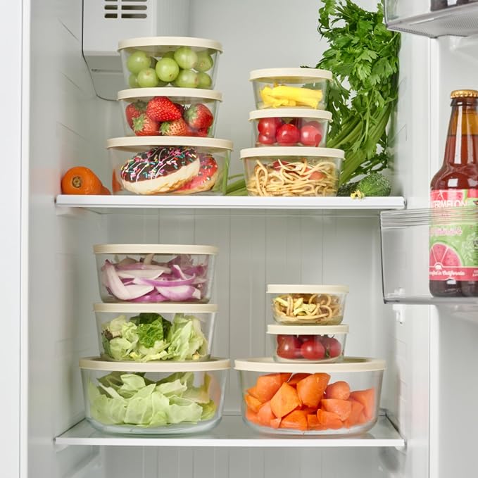 12-Piece Glass Food Storage Containers Set | 2-Cup, Leakproof | Microwave - Image 4
