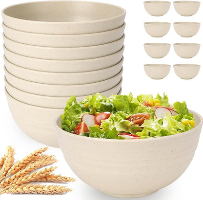 Unbreakable Cereal Bowls Set of 8, 26 Oz Wheat Straw Bowl Sets, Microwave & by UUGLAM