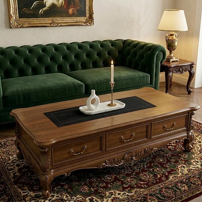 Signature Linen™ by D'Moksha Black Table Runner 48 Inches, 100% Pure Linen - Image 2