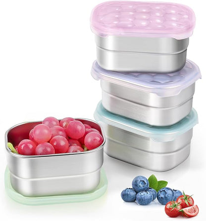 8oz Small Stainless Steel Snack Containers by Tanjiae