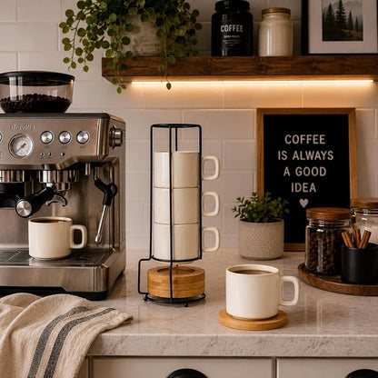 LUKA Porcelain Stackable Espresso Cups - Image 8