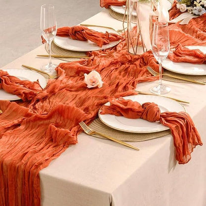 Orange Cheesecloth Table Runner 10FT Gauze Table Runner Cheesecloth Fabric - Image 8