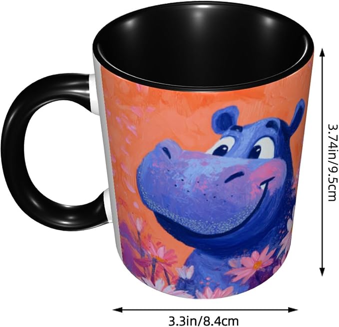 Yrebyou Hippo Coffee Mug 11oz Ceramic Cup - Image 2