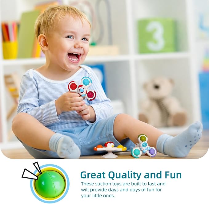LiKee Strong Suction Cup Rotating Toys, Bath & Travel Toy, - Image 2
