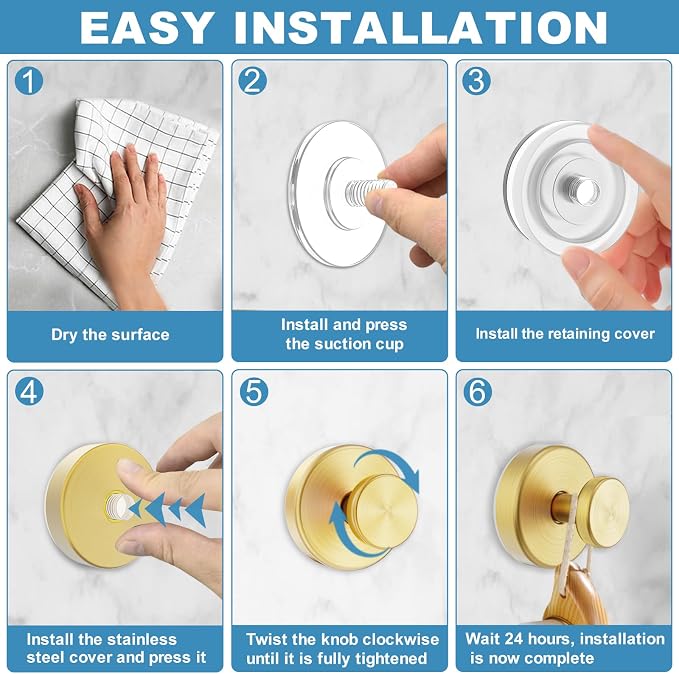 Vacuum Suction Cup Hooks for Shower, Shower Hooks for Inside Shower Glass Window - Image 4