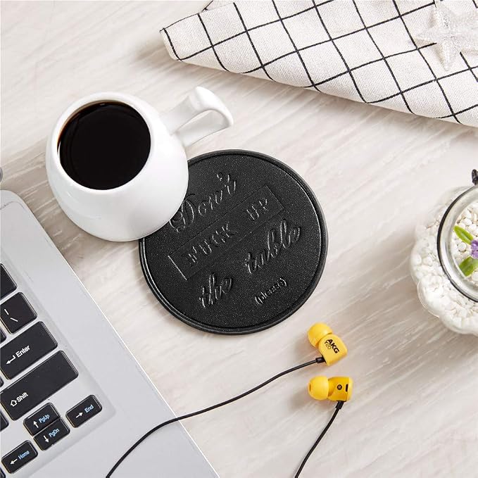 Funny Coasters, Thipoten 6 Pcs Leather Coasters - Image 4