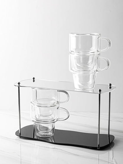 NIRA.Z 4 Pack Double Wall Glass Coffee Mugs 12 OZ Insulated Espresso Cups - Image 8