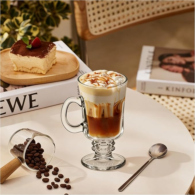 Set Of 6 Irish Coffee Mugs - 8oz Irish Coffee Glasses - Clear Mugs - Image 4